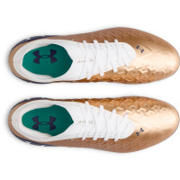 Under Armour Magnetico Pro 6 Grass Football Boots (FG) White Brown Dark Grey