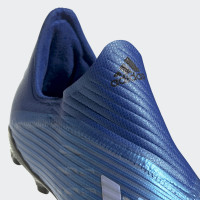 adidas X 19+ Gras Voetbalschoenen Kids (FG) Blauw Wit Zwart