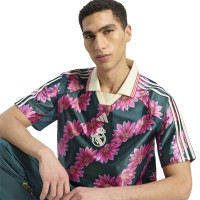 adidas Real Madrid Farm T-Shirt Dark Green Pink White