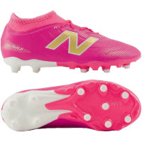 New Balance Tekela V5 Team Grass Football Boots (FG) Kids Hot Pink White Gold