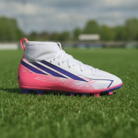 adidas F50 Hyperfast Club Mid Gras / Kunstgras Voetbalschoenen (MG) Kids Wit Paars Roze