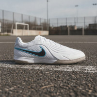 Nike Tiempo Reactgato Zaalvoetbalschoenen (IN) Wit Lichtblauw Zwart Grijs