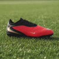 Nike Phantom 6 Low Pro Gras / Kunstgras Voetbalschoenen (MG) Kids Zwart Felrood Goud