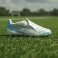 adidas F50 Messi Elite Gras Voetbalschoenen (FG) Kids Wit Lichtblauw Goud