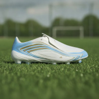 adidas F50 Messi League Gras Voetbalschoenen (FG) Wit Lichtblauw Goud