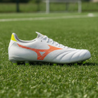 Mizuno Morelia Neo V Beta Select Gras Football Boots (FG) White Orange Lime