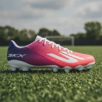 Skechers SKX_2 Academy Low Gras Football Boots (FG) White Bright Red Blue Pink