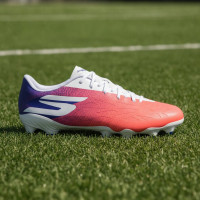 Skechers Razor 2 Academy Gras Voetbalschoenen (FG) Wit Felrood Blauw Roze