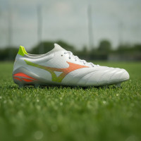 Mizuno Morelia Neo V Beta Elite Gras Voetbalschoenen (FG) Wit Oranje Limoen