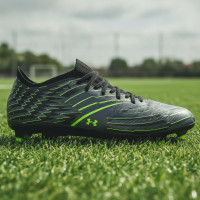 Under Armour Shadow Pro 4 Gras Voetbalschoenen (FG) Zwart Metallic Black Neongroen