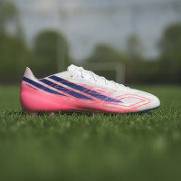 adidas F50 Hyperfast EVO Gras Voetbalschoenen (FG) Wit Felroze Donkerblauw