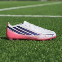 adidas F50 Hyperfast Elite Gras Voetbalschoenen (FG) Kids Wit Paars Roze
