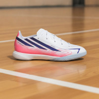 adidas F50 Hyperfast League Zaalvoetbalschoenen (IN) Kids Wit Paars Roze