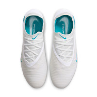 Nike Phantom 6 Low Elite Gras Voetbalschoenen (FG) Wit Turquoise