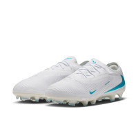 Nike Phantom 6 Low Pro Gras Football Boots (FG) White Turquoise