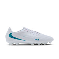 Nike Phantom 6 Low Academy Grass/Artificial Grass Football Boots (MG) White Turquoise