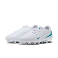 Nike Phantom 6 Low Academy Grass/Artificial Grass Football Boots (MG) White Turquoise