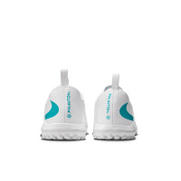 Nike Phantom 6 Low Academy Turf Voetbalschoenen (TF) Kids Wit Turquoise