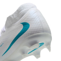 Nike Phantom 6 High Academy Gras / Kunstgras Voetbalschoenen (MG) Wit Turquoise
