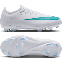 Nike Mercurial Vapor 17 Pro Gras Voetbalschoenen (FG) Kids Wit Turquoise