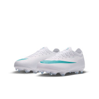 Nike Mercurial Vapor 17 Pro Gras Voetbalschoenen (FG) Kids Wit Turquoise