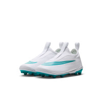 Nike Mercurial Vapor 17 Club Flex Gras / Kunstgras Voetbalschoenen (MG) Kids Wit Turquoise