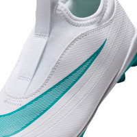 Nike Mercurial Vapor 17 Club Flex Gras / Kunstgras Voetbalschoenen (MG) Kids Wit Turquoise