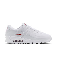 Nike Air Max 90 Sneakers Wit Wit Tough Red