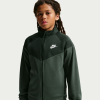 Nike Sportswear Full-Zip Kids Tracksuit Camo Green Dark Green White