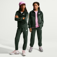 Nike Sportswear Full-Zip Kids Tracksuit Camo Green Dark Green White