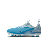 Nike Phantom 6 Low Haaland Academy Gras / Kunstgras Voetbalschoenen (MG) Kids Lichtblauw Blauw Felblauw