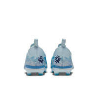 Nike Phantom 6 Low Haaland Academy Gras / Kunstgras Voetbalschoenen (MG) Kids Lichtblauw Blauw Felblauw