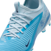 Nike Phantom 6 Low Haaland Academy Gras / Kunstgras Voetbalschoenen (MG) Kids Lichtblauw Blauw Felblauw