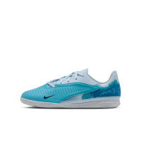 Nike Phantom 6 Low Haaland Club Zaalvoetbalschoenen (IN) Kids Lichtblauw Blauw Felblauw