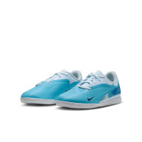 Nike Phantom 6 Low Haaland Club Zaalvoetbalschoenen (IN) Kids Lichtblauw Blauw Felblauw