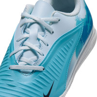 Nike Phantom 6 Low Haaland Club Zaalvoetbalschoenen (IN) Kids Lichtblauw Blauw Felblauw