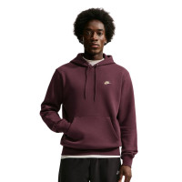 Nike Sportswear Club Fleece Tracksuit Hooded Burgundy Gold
