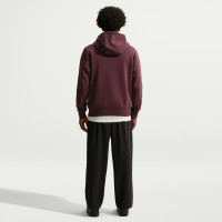 Nike Sportswear Club Fleece Hoodie Burgundy Gold