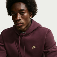 Nike Sportswear Club Fleece Tracksuit Hooded Burgundy Gold