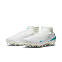 Nike Phantom 6 High Pro Gras Voetbalschoenen (FG) Wit Turquoise