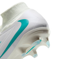 Nike Phantom 6 High Pro Gras Voetbalschoenen (FG) Wit Turquoise