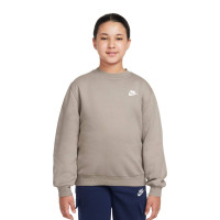 Nike Sportswear Club Fleece Crew Tracksuit Kids Light Beige White