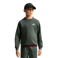 Nike Sportswear Club Fleece Crew Sweater Kids Dark Green White