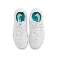 Nike Phantom 6 Low Pro Gras / Kunstgras Voetbalschoenen (MG) Kids Wit Turquoise