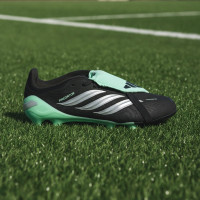 adidas Predator Elite FT Gras Voetbalschoenen (FG) Kids Zwart Zilver Mintgroen