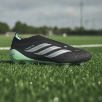 adidas Predator Elite Veterloze Gras Voetbalschoenen (FG) Zwart Zilver Mintgroen