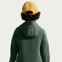 Nike Club Fleece Sportswear Tracksuit Hooded Kids Camo Green White