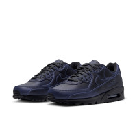 Nike Air Max 90 Premium Sneakers Black Dark Smoke Grey University Blue