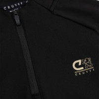 Cruyff Linea Trainingstrui 1/4 Zip Kids Zwart Goud