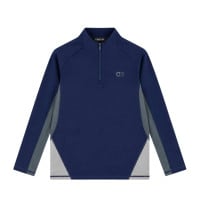 Cruyff Linea Trainingstrui 1/4 Zip Kids Donkerblauw Donkergrijs